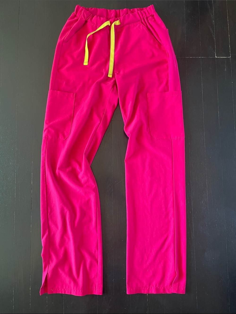 Revel Women’s Bright Pink Drawstring Scrub Pants - Straight Leg - Like New